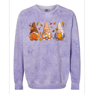 Fall Gnome Pumpkin Turkey  Thanksgiving Autumn Fall Colorblast Crewneck Sweatshirt