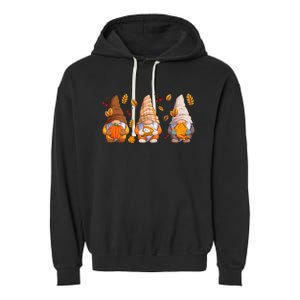 Fall Gnome Pumpkin Turkey  Thanksgiving Autumn Fall Garment-Dyed Fleece Hoodie