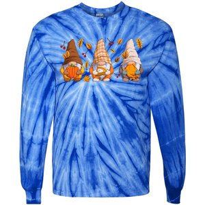 Fall Gnome Pumpkin Turkey  Thanksgiving Autumn Fall Tie-Dye Long Sleeve Shirt