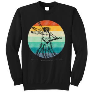 Funny Guitar Player Da Vinci Vitruvian Man Musicians Sweatshirt