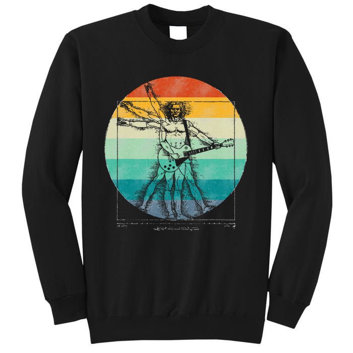 Funny Guitar Player Da Vinci Vitruvian Man Musicians Sweatshirt