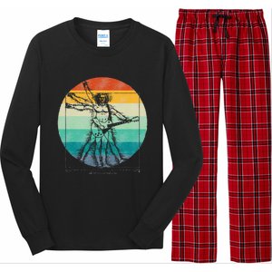 Funny Guitar Player Da Vinci Vitruvian Man Musicians Long Sleeve Pajama Set