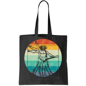 Funny Guitar Player Da Vinci Vitruvian Man Musicians Tote Bag