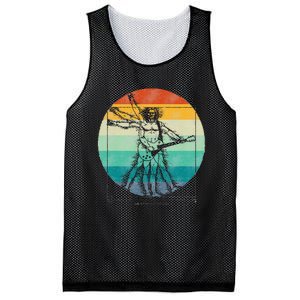 Funny Guitar Player Da Vinci Vitruvian Man Musicians Mesh Reversible Basketball Jersey Tank