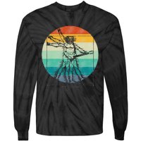 Funny Guitar Player Da Vinci Vitruvian Man Musicians Tie-Dye Long Sleeve Shirt