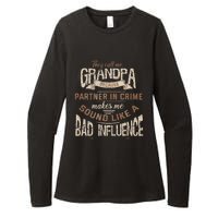 Funny Grandpa Partner In Crime Phrase Granddad Humor Womens CVC Long Sleeve Shirt