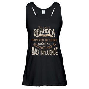 Funny Grandpa Partner In Crime Phrase Granddad Humor Ladies Essential Flowy Tank