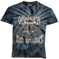 Funny Grandpa Partner In Crime Phrase Granddad Humor Kids Tie-Dye T-Shirt