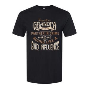 Funny Grandpa Partner In Crime Phrase Granddad Humor Softstyle CVC T-Shirt