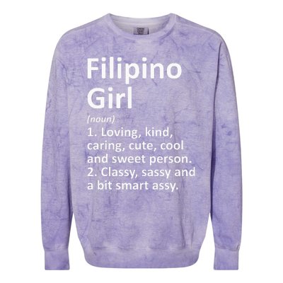 FILIPINO GIRL PHILIPPINES Gift Funny Country Roots Descent Colorblast Crewneck Sweatshirt