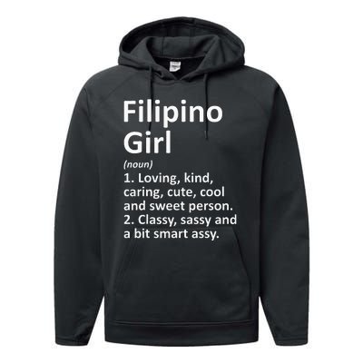 FILIPINO GIRL PHILIPPINES Gift Funny Country Roots Descent Performance Fleece Hoodie