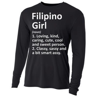 FILIPINO GIRL PHILIPPINES Gift Funny Country Roots Descent Cooling Performance Long Sleeve Crew