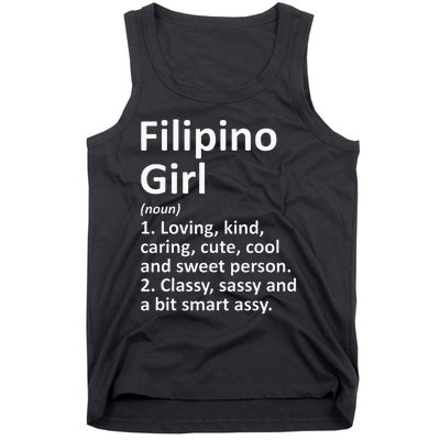 FILIPINO GIRL PHILIPPINES Gift Funny Country Roots Descent Tank Top