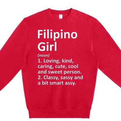 FILIPINO GIRL PHILIPPINES Gift Funny Country Roots Descent Premium Crewneck Sweatshirt