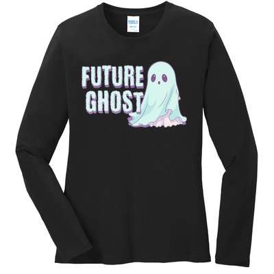 Future Ghost Pastel Goth Kawaii Creepy Cute Weird Aesthetic Ladies Long Sleeve Shirt