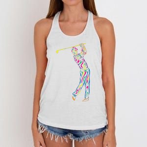 Funny Golf Player Graphic Golf Golfing Fans Outfit Women's Knotted Racerback Tank