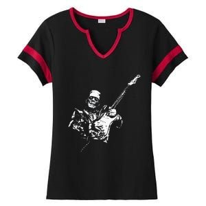 Frankenstein Guitar Player Ladies Halftime Notch Neck Tee