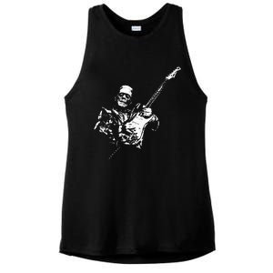 Frankenstein Guitar Player Ladies PosiCharge Tri-Blend Wicking Tank