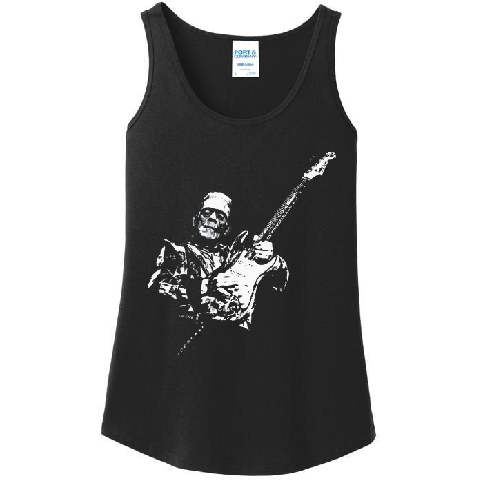 Frankenstein Guitar Player Ladies Essential Tank