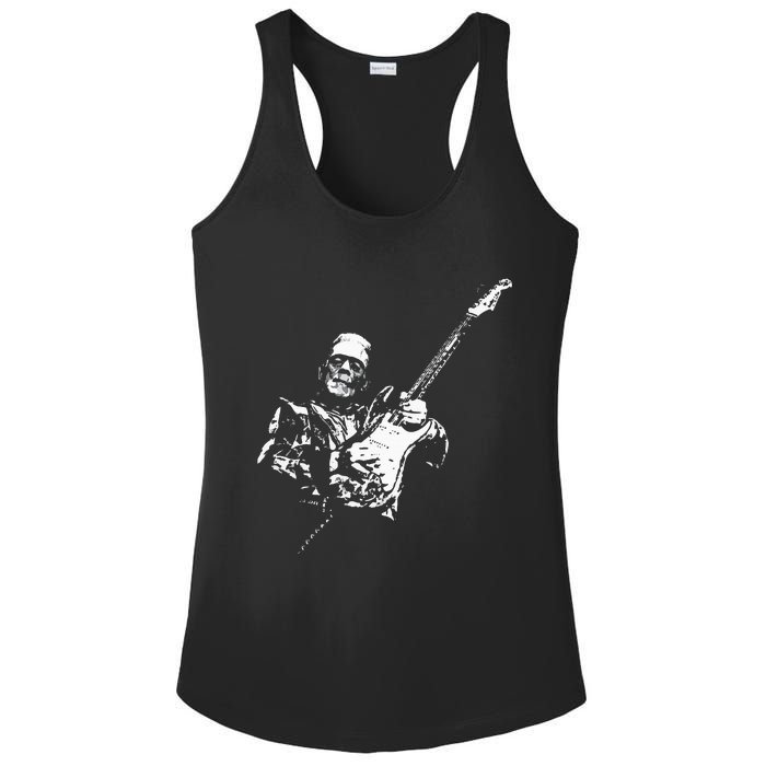 Frankenstein Guitar Player Ladies PosiCharge Competitor Racerback Tank