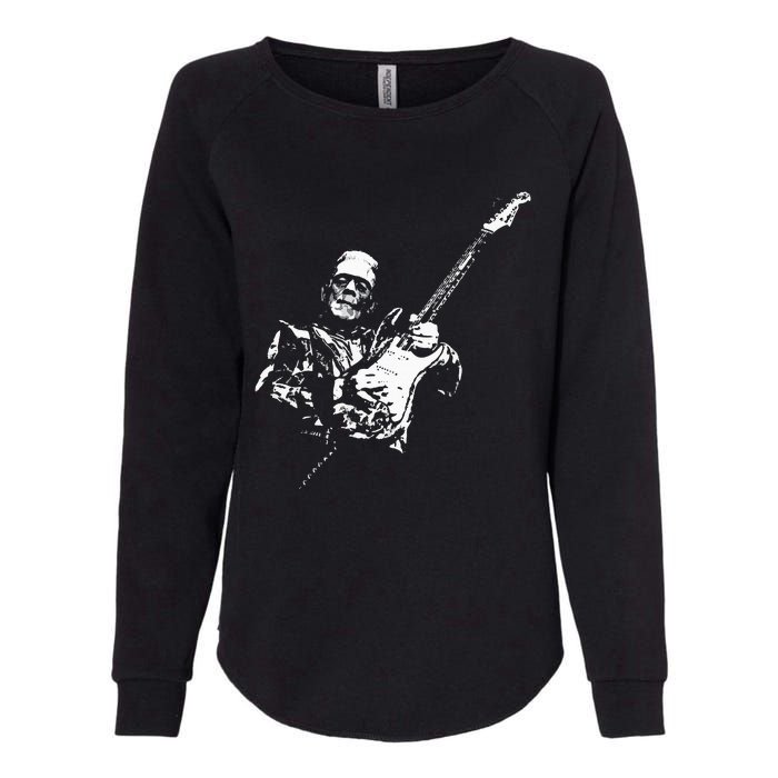 Frankenstein Guitar Player Womens California Wash Sweatshirt