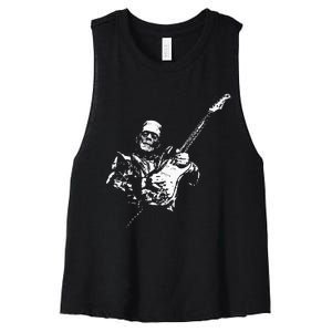 Frankenstein Guitar Player Women's Racerback Cropped Tank