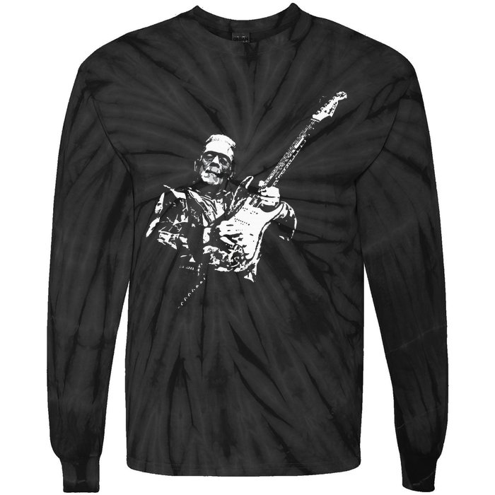 Frankenstein Guitar Player Tie-Dye Long Sleeve Shirt