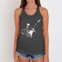 Frankenstein Guitar Player Women's Knotted Racerback Tank