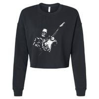 Frankenstein Guitar Player Cropped Pullover Crew