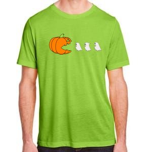 Funny Gamer Pumpkin Eating Ghost Halloween Cute Gift Adult ChromaSoft Performance T-Shirt