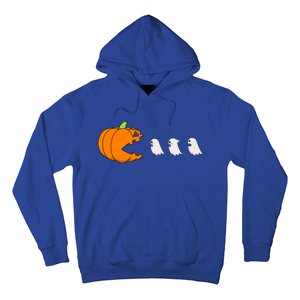 Funny Gamer Pumpkin Eating Ghost Halloween Cute Gift Hoodie