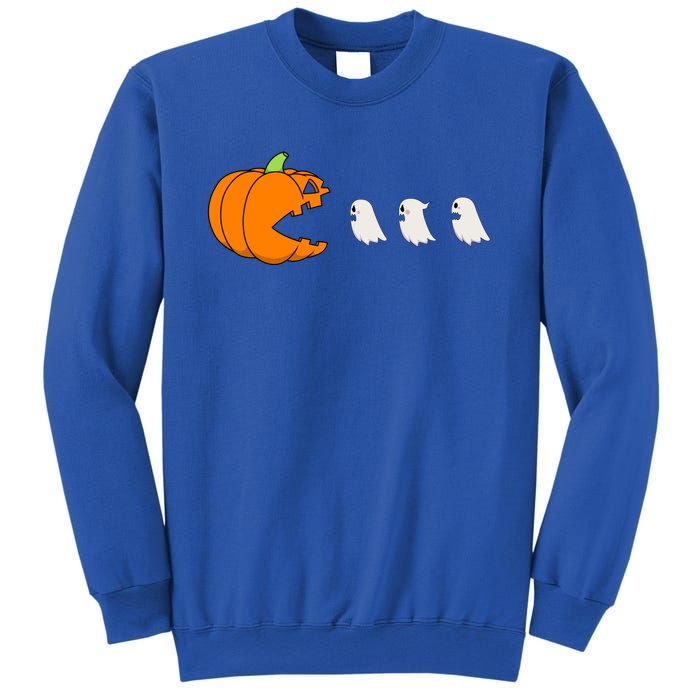 Funny Gamer Pumpkin Eating Ghost Halloween Cute Gift Sweatshirt