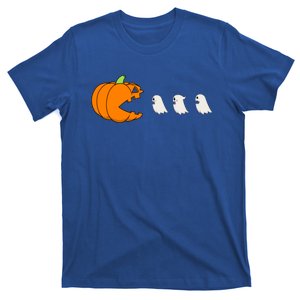 Funny Gamer Pumpkin Eating Ghost Halloween Cute Gift T-Shirt