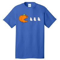 Funny Gamer Pumpkin Eating Ghost Halloween Cute Gift Tall T-Shirt