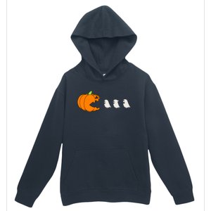 Funny Gamer Pumpkin Eating Ghost Halloween Cute Gift Urban Pullover Hoodie