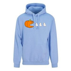 Funny Gamer Pumpkin Eating Ghost Halloween Cute Gift Unisex Surf Hoodie