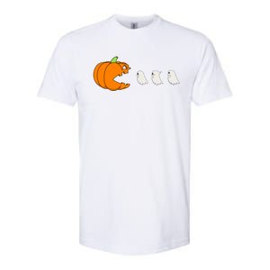 Funny Gamer Pumpkin Eating Ghost Halloween Cute Gift Softstyle CVC T-Shirt