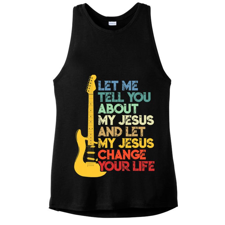 Funny Guitar Player Christian Bible Gift Ladies PosiCharge Tri-Blend Wicking Tank