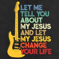 Funny Guitar Player Christian Bible Gift 7 Panel Mesh Trucker Snapback Hat