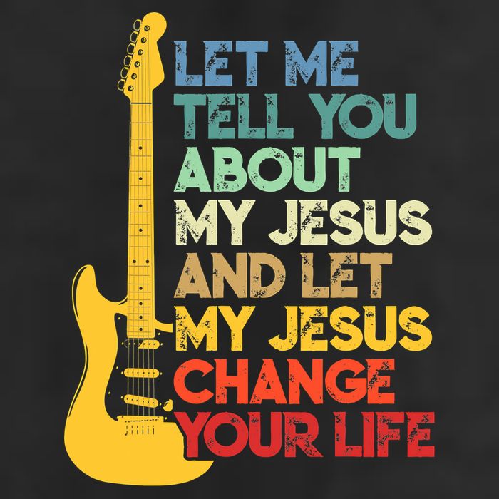 Funny Guitar Player Christian Bible Gift 7 Panel Mesh Trucker Snapback Hat