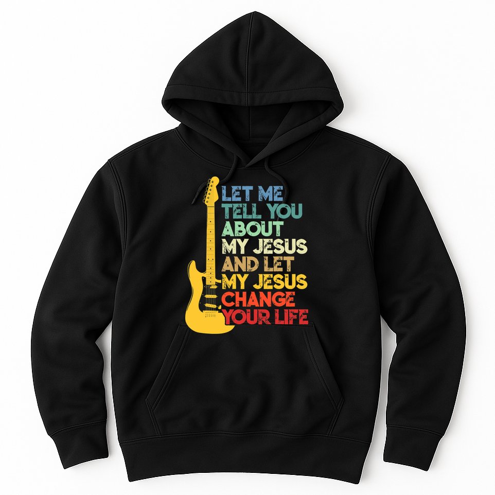 Funny Guitar Player Christian Bible Gift Hoodie