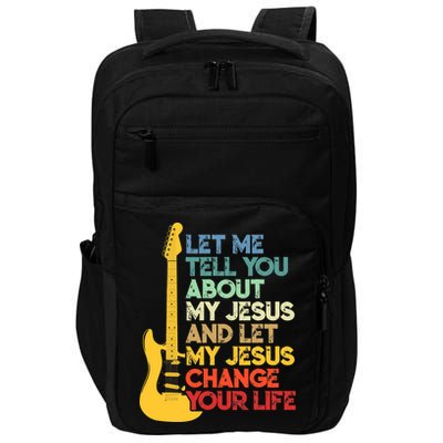Funny Guitar Player Christian Bible Gift Impact Tech Backpack
