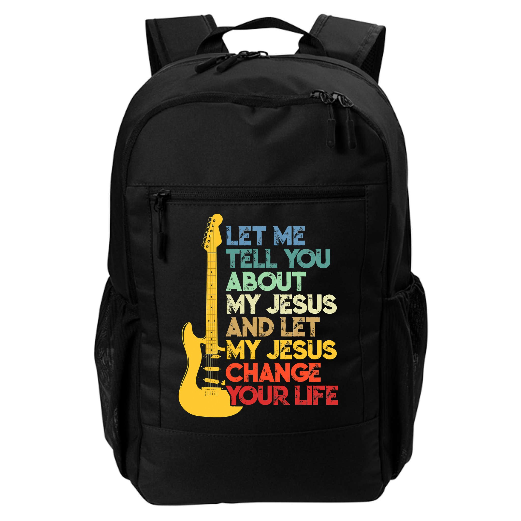 Funny Guitar Player Christian Bible Gift Backpack