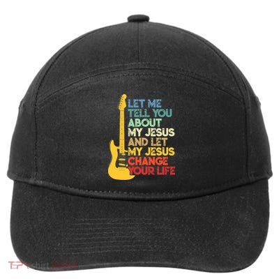 Funny Guitar Player Christian Bible Gift 7-Panel Snapback Hat