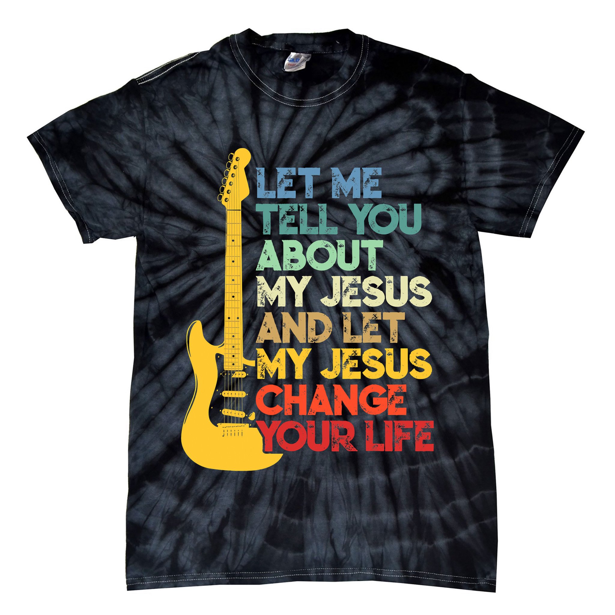 Funny Guitar Player Christian Bible Gift Tie-Dye T-Shirt