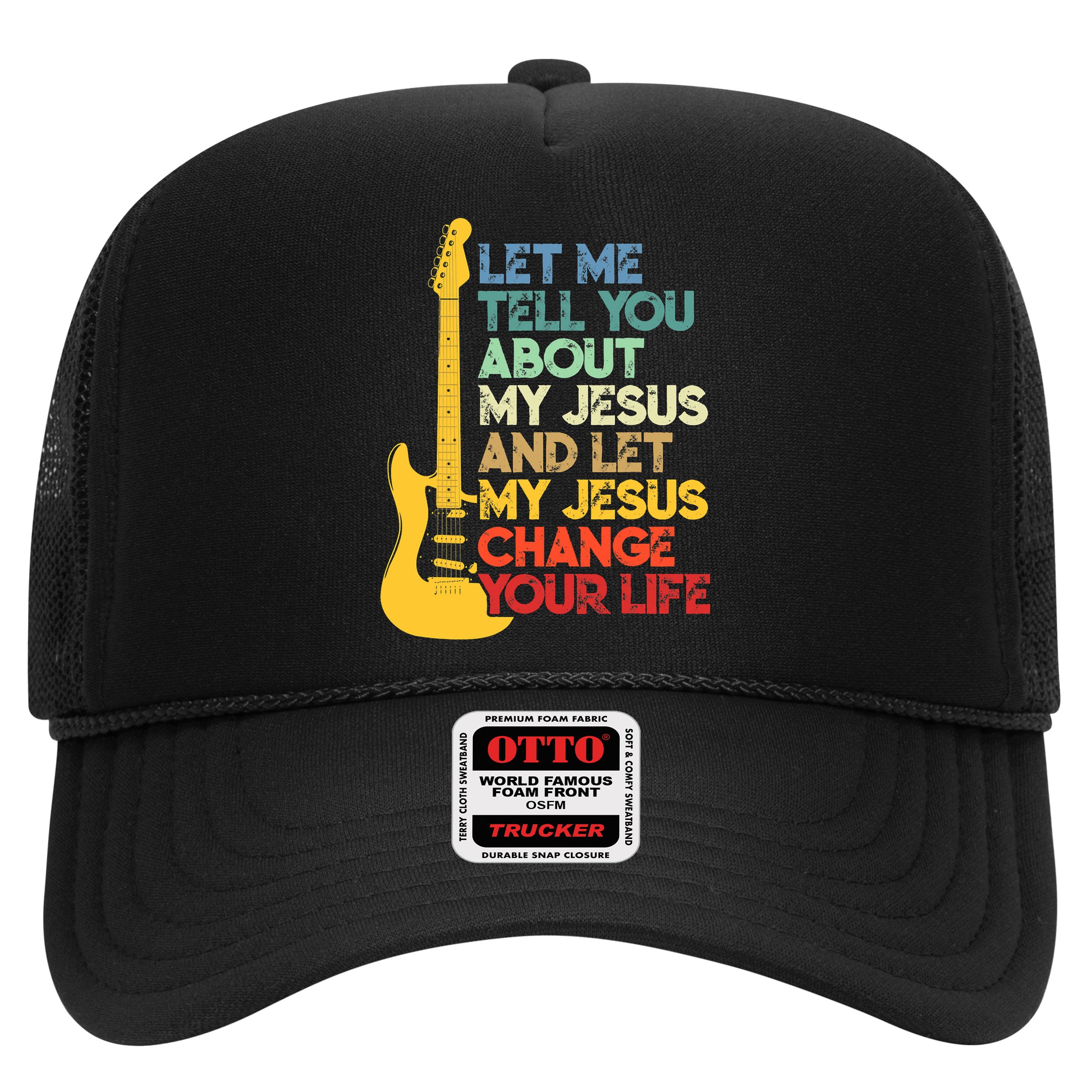 Funny Guitar Player Christian Bible Gift Hat