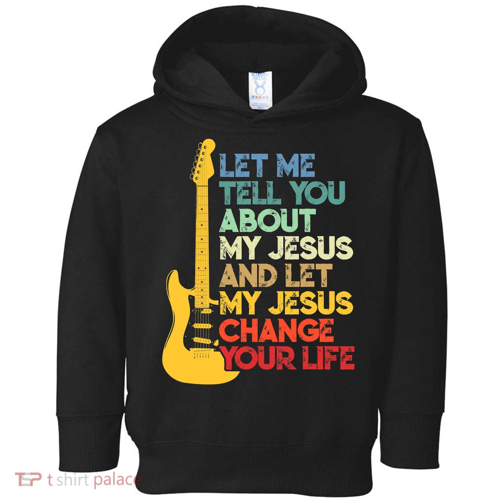 Funny Guitar Player Christian Bible Gift Toddler Hoodie