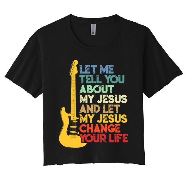 Funny Guitar Player Christian Bible Gift Crop Top