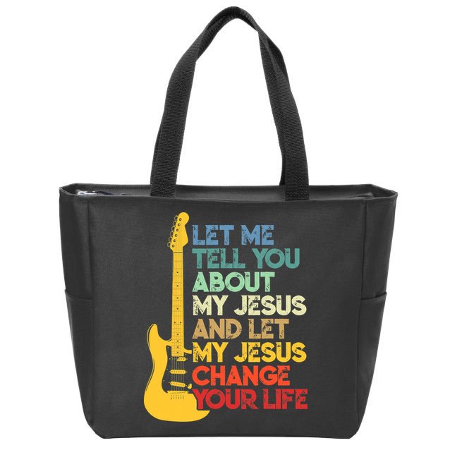 Funny Guitar Player Christian Bible Gift Zip Tote Bag