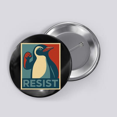 Funny Graphic Penguin Against Tariffs Penguins Resist  Button